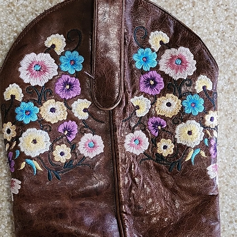 Lane Spring Flower Western Boots Size 9.5M - Picture 9 of 12